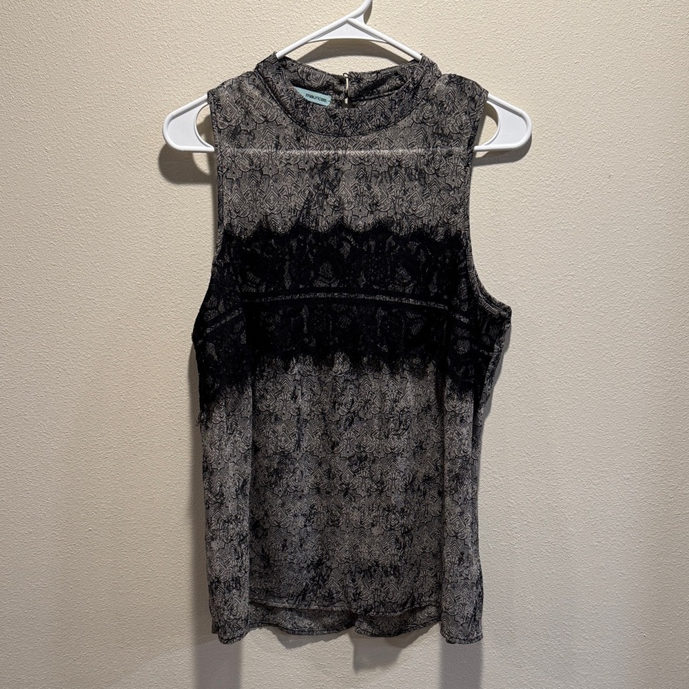 Maurice’s Black and Gray Sleeveless Top